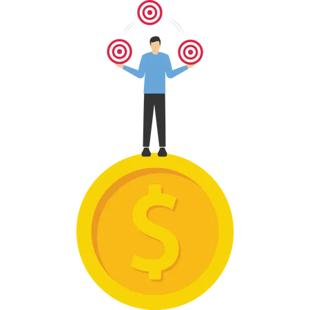 Success Investment Make Money Target Achieve Financial Goal Win Wealth And Savings Accomplishment Vector Illustration Design Concept In Flat Style Illustration