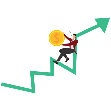 Success investments earn more profit  Illustration