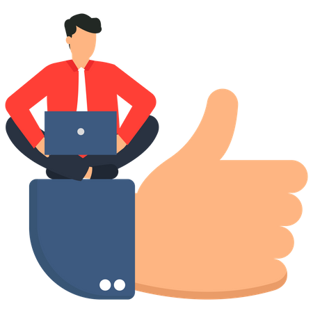 Success journey to get positive feedback  Illustration
