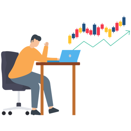 Success online trader  Illustration