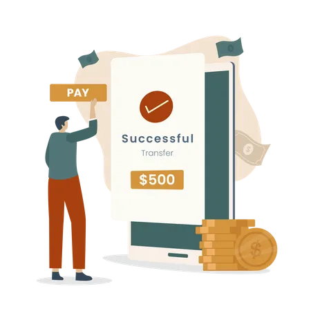Flat Design Of Success Payment Illustration Illustrations For Websites Landing Pages Mobile Applications Posters And Banners Illustration