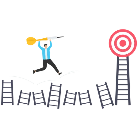 Success step to reach business goal  Illustration