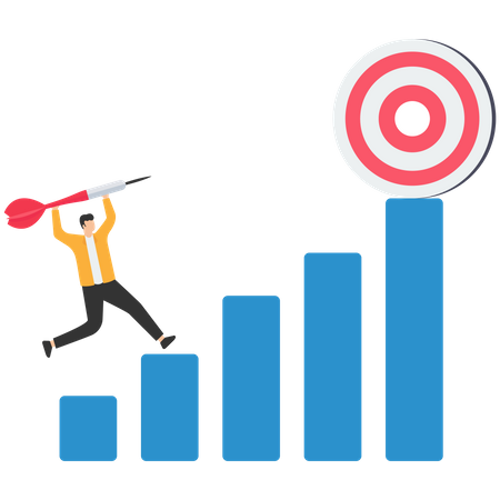 Success step to reach business goal  Illustration