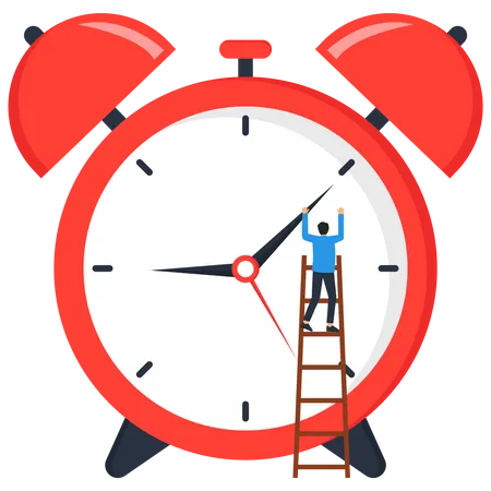 Success Time Management Finish Work And Appointment In Time Or Work Efficiently With High Productivity Concept Illustration