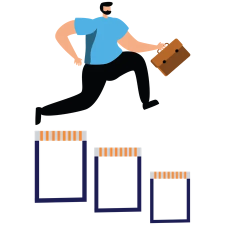 Success to win in business competition  Illustration