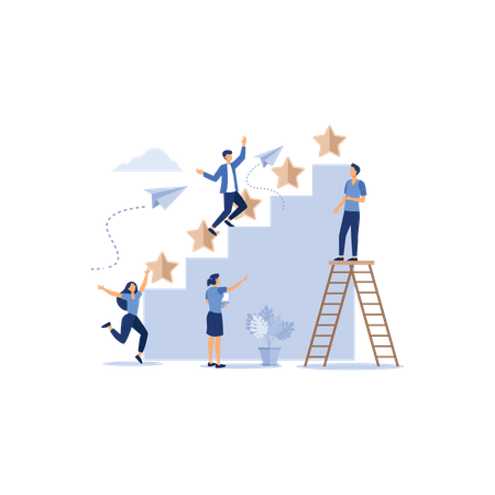 Successful achievement steps  Illustration