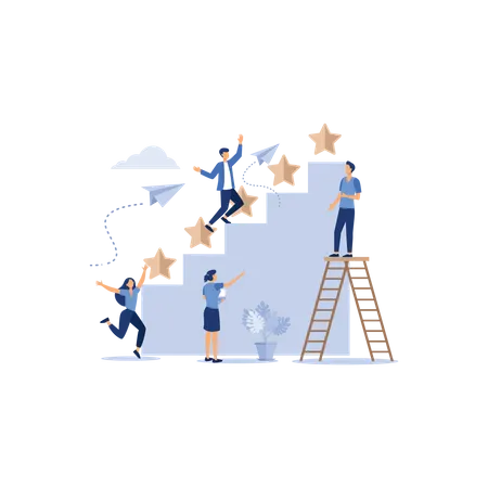 Successful achievement steps  Illustration