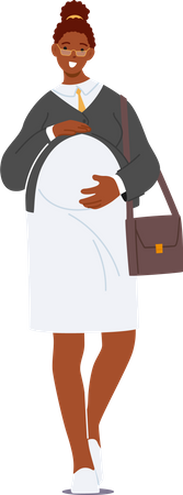 Successful Black Pregnant Businesswoman  Illustration