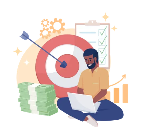 Successful Business Flat Concept Vector Illustration Boost Revenue Editable 2 D Cartoon Character On White For Web Design Target Campaign Creative Idea For Website Mobile Presentation Illustration