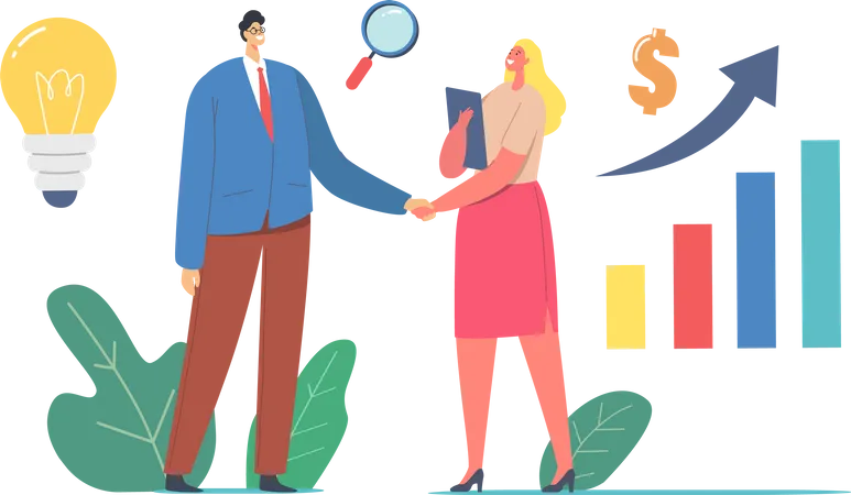 Successful Business Collaboration  Illustration