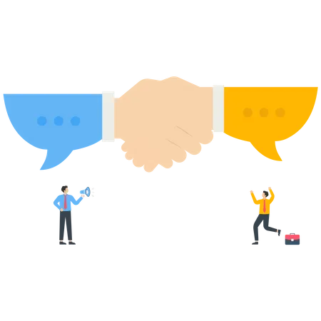 Successful business communication and agreement  Illustration