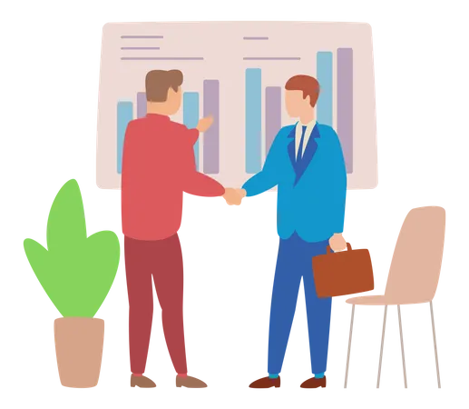 Successful business deal handshake Illustration