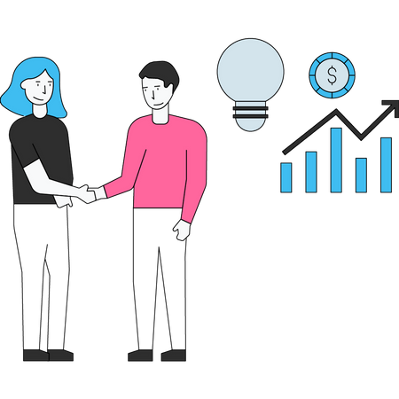 Successful business deal handshake Illustration