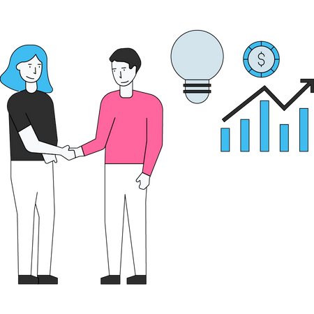 Successful business deal handshake  Illustration