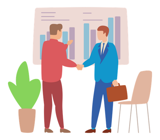 Successful business deal handshake  Illustration