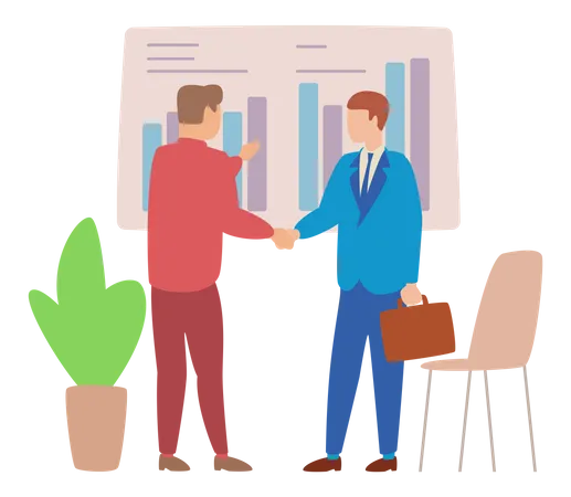 Successful business deal handshake  Illustration