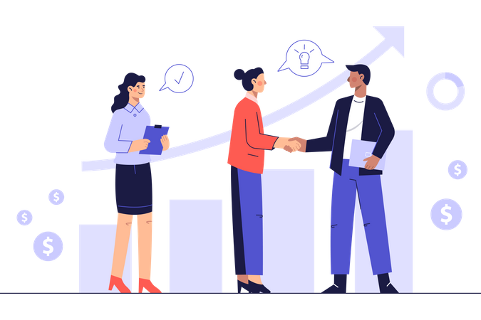 Successful business deal  Illustration