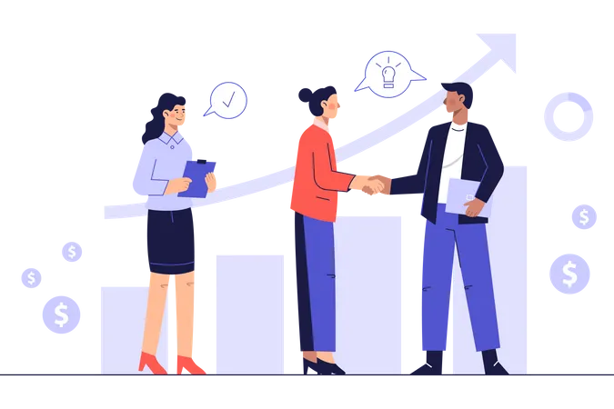 Successful business deal  Illustration