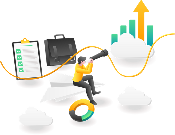 Successful business growth  Illustration
