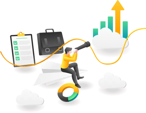 Successful business growth  Illustration