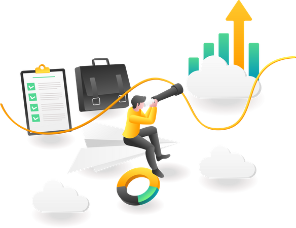 Successful business growth  Illustration