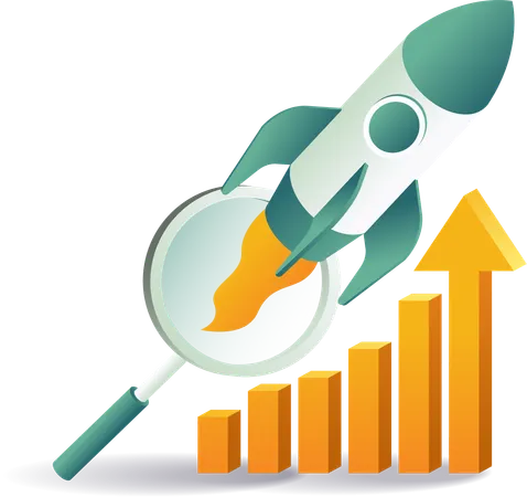 Successful business launch project analysis  Illustration