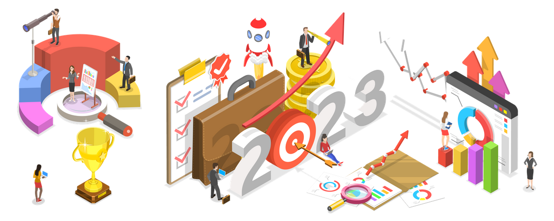 Successful business Of 2023 Year  Illustration