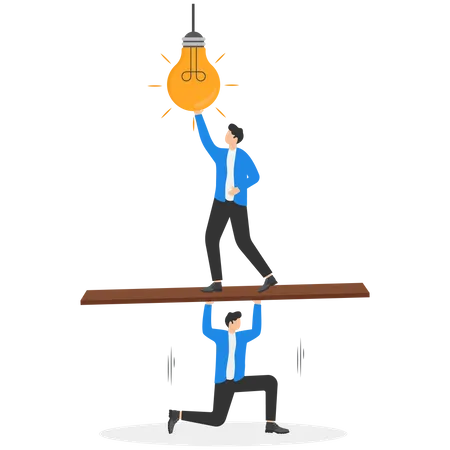 Successful business partnership  Illustration