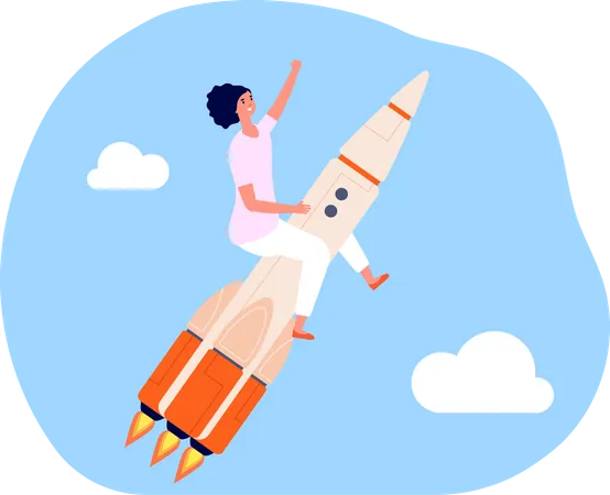Business Startup Bankruptcy Characters Rocket Launch Strategy Corporate Teamwork Team Fail And Success Start Up Vector Metaphors Illustration Rocket Launch Startup Businessman Team Bankruptcy Illustration