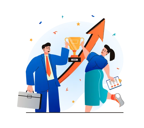 Successful business team  Illustration