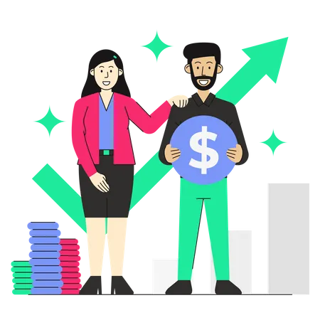 Successful business team  Illustration