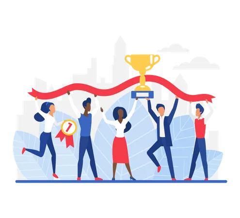 Successful business team  Illustration