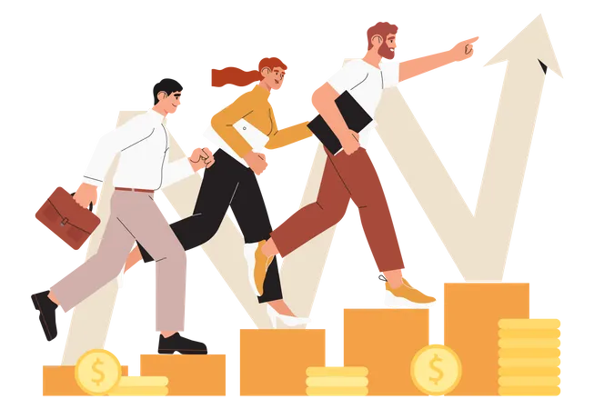 Successful Business team  Illustration