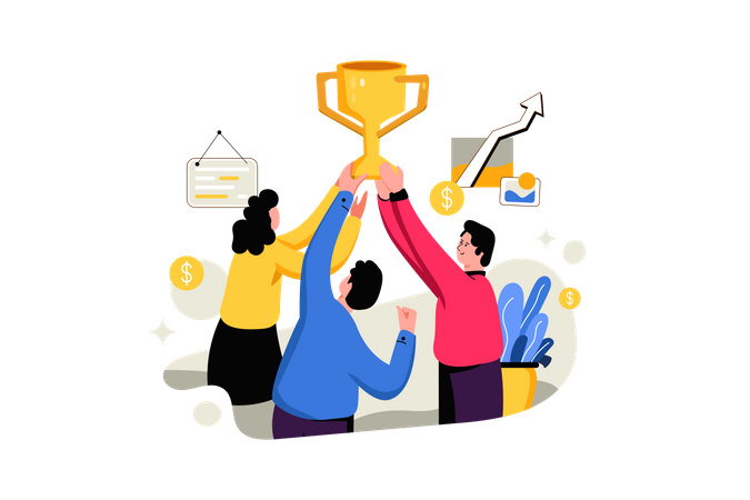 Successful business team  Illustration