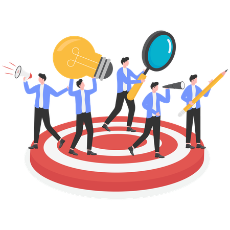 Successful business team with business goals  Illustration