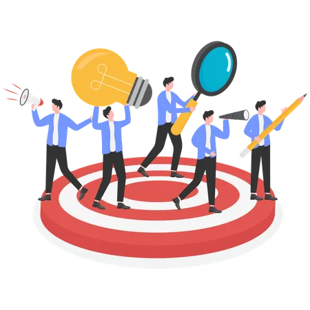 Successful business team with business goals  Illustration