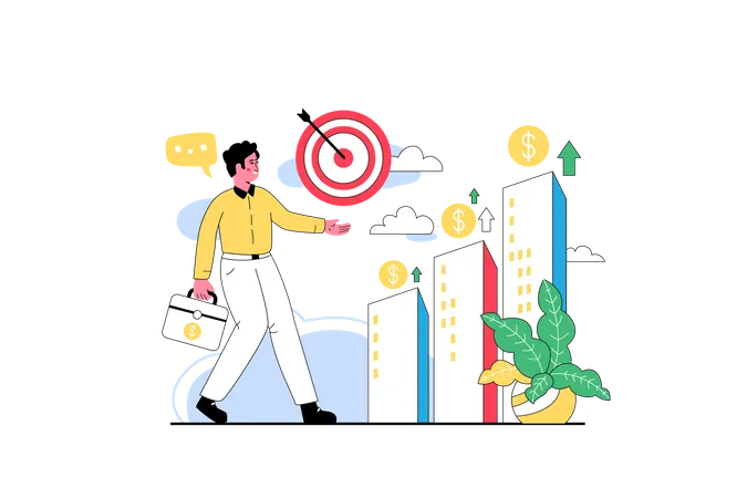 Illustrate Goals In Business Business Vector Flat Illustration