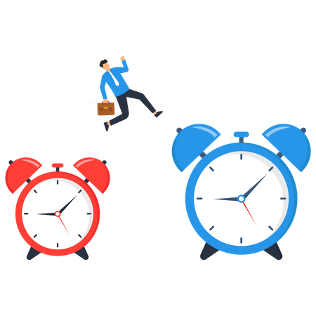 Successful businessman achieving business deadline  Illustration