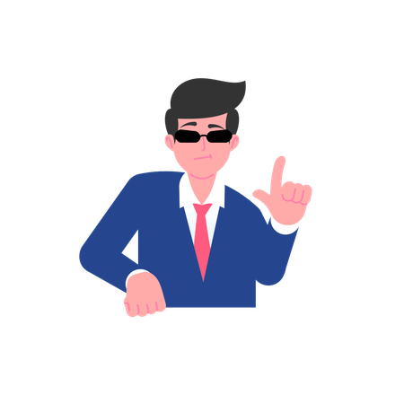 Successful businessman in sunglasses  Illustration