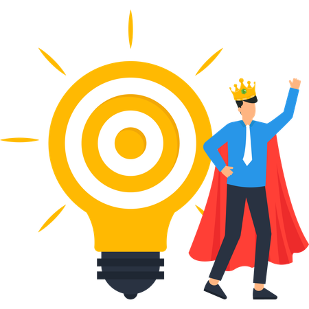 Successful Businessman Superhero  Illustration