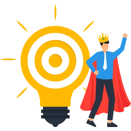 Successful Businessman Superhero  Illustration