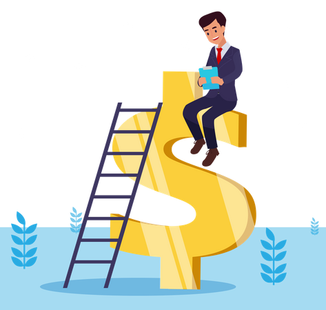 Successful businessman with business opportunity  Illustration