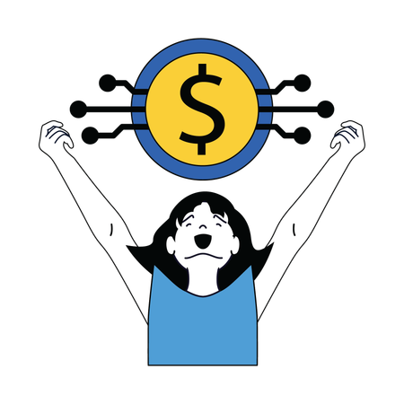 Successful businessman with money  Illustration