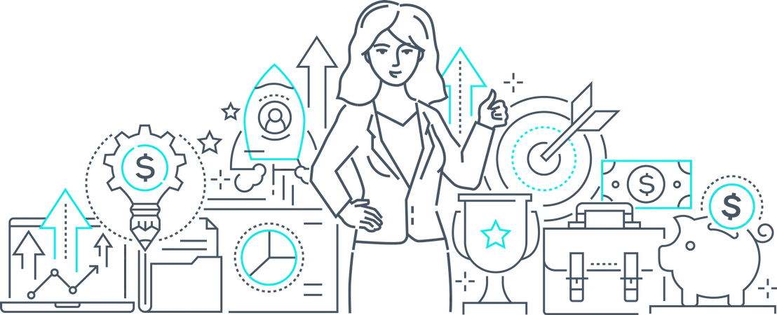 Successful businesswoman  Illustration