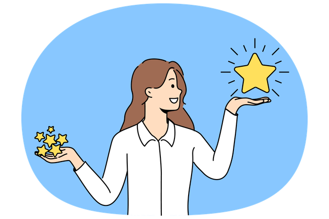 Successful businesswoman near aim reaching target  Illustration