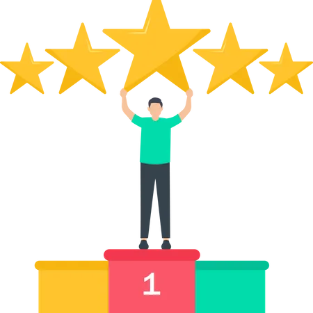 Successful career or building rating  Illustration