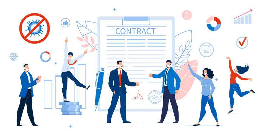 Successful Contract Signing Illustration