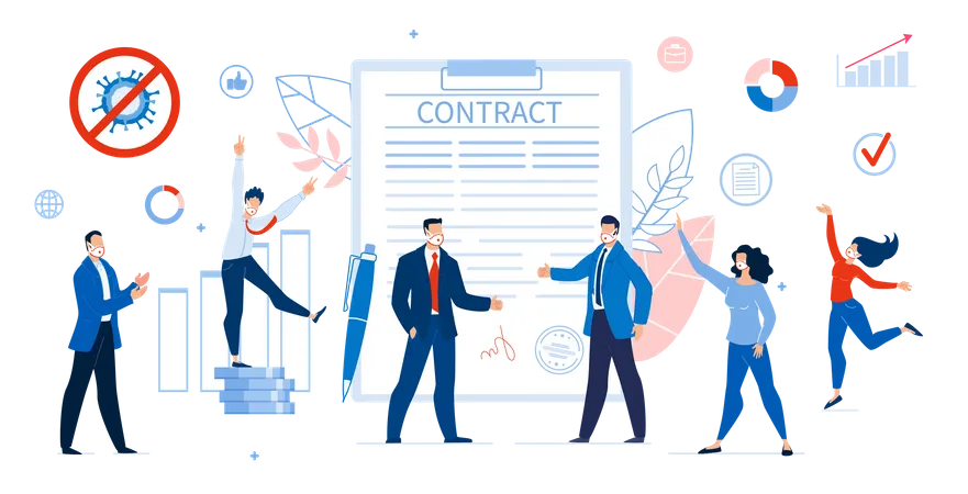 Successful Contract Signing Illustration