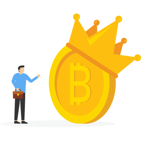 Successful Cryptocurrency king  Illustration