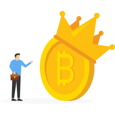 Successful Cryptocurrency king  Illustration